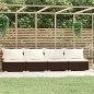 vidaXL 4-Sitzer-Sofa mit Kissen Braun Poly Rattan vidaXL 4-Sitzer-Sofa mit Kissen Braun Poly Rattan