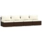 vidaXL 4-Sitzer-Sofa mit Kissen Braun Poly Rattan vidaXL 4-Sitzer-Sofa mit Kissen Braun Poly Rattan