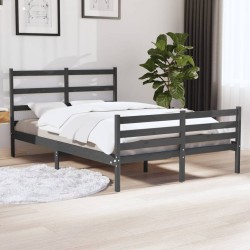 vidaXL Massivholzbett Grau Kiefer 150x200 cm