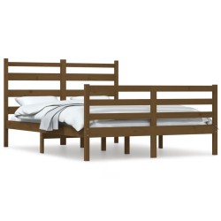 vidaXL Massivholzbett Kiefer 120x200 cm Honigbraun