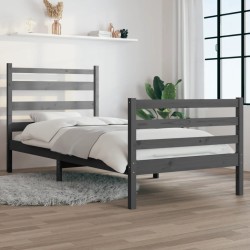 vidaXL Massivholzbett Kiefer 100x200 cm Grau