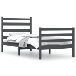 vidaXL Massivholzbett Kiefer 100x200 cm Grau