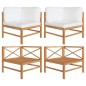 vidaXL Ecksofas 2 Stk. mit Creme Kissen Massivholz Teak vidaXL Ecksofas 2 Stk. mit Creme Kissen Massivholz Teak