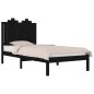 vidaXL Massivholzbett Schwarz Kiefer 100x200 cm vidaXL Massivholzbett Schwarz Kiefer 100x200 cm
