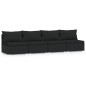 vidaXL 4-Sitzer Sofa mit Kissen Schwarz Poly Rattan vidaXL 4-Sitzer Sofa mit Kissen Schwarz Poly Rattan
