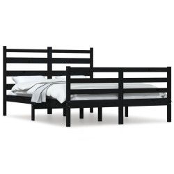 vidaXL Massivholzbett Kiefer 120x200 cm Schwarz