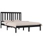 vidaXL Massivholzbett Schwarz Kiefer 120x190 cm