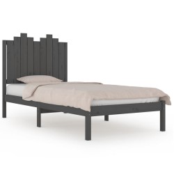 vidaXL Massivholzbett Grau Kiefer 90x200 cm