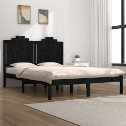 vidaXL Massivholzbett Schwarz Kiefer 200x200 cm