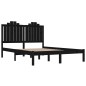 vidaXL Massivholzbett Schwarz Kiefer 200x200 cm vidaXL Massivholzbett Schwarz Kiefer 200x200 cm