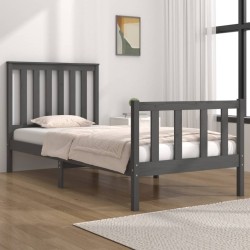 vidaXL Massivholzbett Grau Kiefer 90x190 cm