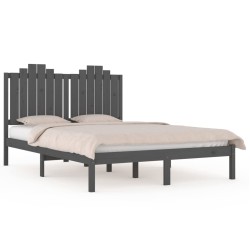 vidaXL Massivholzbett Grau Kiefer 200x200 cm