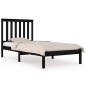 vidaXL Massivholzbett Schwarz Kiefer 100x200 cm vidaXL Massivholzbett Schwarz Kiefer 100x200 cm