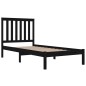 vidaXL Massivholzbett Schwarz Kiefer 100x200 cm vidaXL Massivholzbett Schwarz Kiefer 100x200 cm