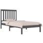 vidaXL Massivholzbett Grau Kiefer 90x190 cm