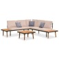 4-tlg. Garten-Lounge-Set mit Kissen Massivholz Akazie