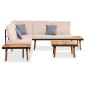 4-tlg. Garten-Lounge-Set mit Kissen Massivholz Akazie