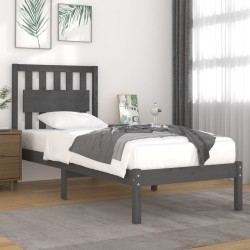 vidaXL Massivholzbett Grau Kiefer 90x190 cm