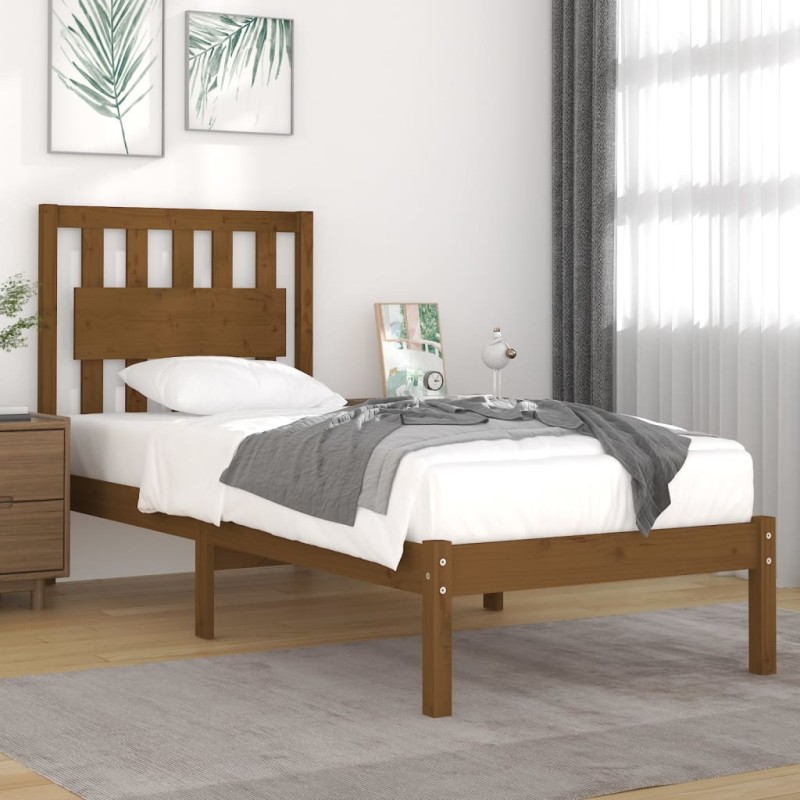vidaXL Massivholzbett Honigbraun Kiefer 75x190 cm vidaXL Massivholzbett Honigbraun Kiefer 75x190 cm