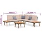 4-tlg. Garten-Lounge-Set mit Kissen Massivholz Akazie