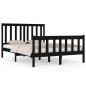 vidaXL Massivholzbett Schwarz Kiefer 140x190 cm vidaXL Massivholzbett Schwarz Kiefer 140x190 cm