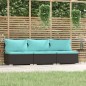 vidaXL 3-Sitzer-Sofa mit Auflagen Schwarz Poly Rattan vidaXL 3-Sitzer-Sofa mit Auflagen Schwarz Poly Rattan