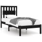 vidaXL Massivholzbett Schwarz Kiefer 90x200 cm vidaXL Massivholzbett Schwarz Kiefer 90x200 cm