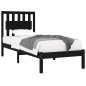 vidaXL Massivholzbett Schwarz Kiefer 90x200 cm vidaXL Massivholzbett Schwarz Kiefer 90x200 cm