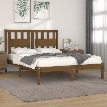 vidaXL Massivholzbett Honigbraun Kiefer 140x190 cm