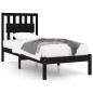 vidaXL Massivholzbett Schwarz Kiefer 90x190 cm vidaXL Massivholzbett Schwarz Kiefer 90x190 cm