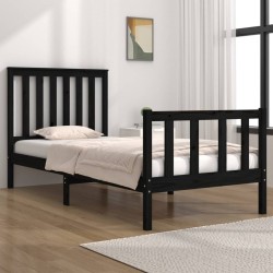 vidaXL Massivholzbett Schwarz Kiefer 75x190 cm