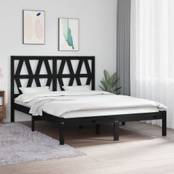 vidaXL Massivholzbett Schwarz Kiefer 160x200 cm