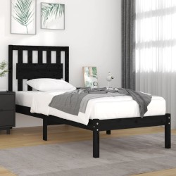 vidaXL Massivholzbett Schwarz Kiefer 75x190 cm