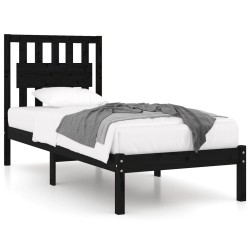 vidaXL Massivholzbett Schwarz Kiefer 75x190 cm