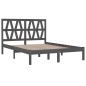 vidaXL Massivholzbett Grau Kiefer 135x190 cm vidaXL Massivholzbett Grau Kiefer 135x190 cm