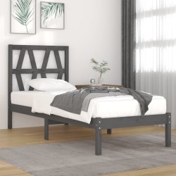 vidaXL Massivholzbett Grau Kiefer 90x190 cm