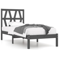 vidaXL Massivholzbett Grau Kiefer 90x190 cm