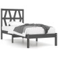 vidaXL Massivholzbett Grau Kiefer 90x190 cm vidaXL Massivholzbett Grau Kiefer 90x190 cm