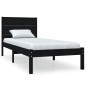 vidaXL Massivholzbett Schwarz Kiefer 90x200 cm vidaXL Massivholzbett Schwarz Kiefer 90x200 cm