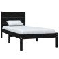 vidaXL Massivholzbett Schwarz Kiefer 90x200 cm vidaXL Massivholzbett Schwarz Kiefer 90x200 cm