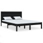 vidaXL Massivholzbett Schwarz Kiefer 140x190 cm vidaXL Massivholzbett Schwarz Kiefer 140x190 cm