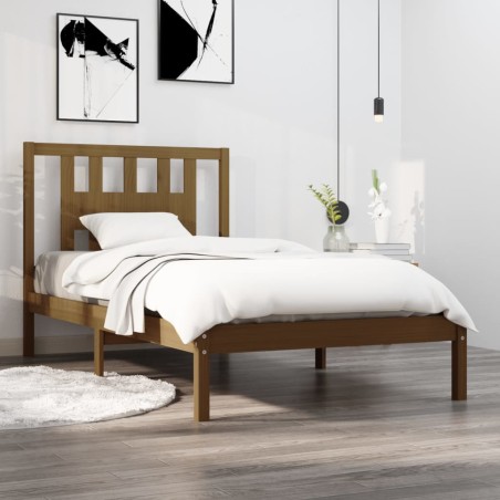 vidaXL Massivholzbett Honigbraun Kiefer 90x200 cm