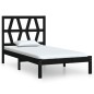 vidaXL Massivholzbett Schwarz Kiefer 90x200 cm vidaXL Massivholzbett Schwarz Kiefer 90x200 cm