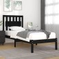 vidaXL Massivholzbett Schwarz Kiefer 100x200 cm vidaXL Massivholzbett Schwarz Kiefer 100x200 cm