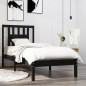 vidaXL Massivholzbett Schwarz 75x190 cm vidaXL Massivholzbett Schwarz 75x190 cm