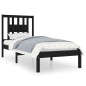 vidaXL Massivholzbett Schwarz 75x190 cm vidaXL Massivholzbett Schwarz 75x190 cm