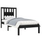 vidaXL Massivholzbett Schwarz 75x190 cm vidaXL Massivholzbett Schwarz 75x190 cm