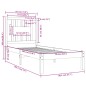vidaXL Massivholzbett Schwarz 75x190 cm vidaXL Massivholzbett Schwarz 75x190 cm