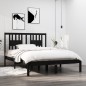 vidaXL Massivholzbett Schwarz 135x190 cm vidaXL Massivholzbett Schwarz 135x190 cm