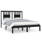 vidaXL Massivholzbett Schwarz 135x190 cm vidaXL Massivholzbett Schwarz 135x190 cm